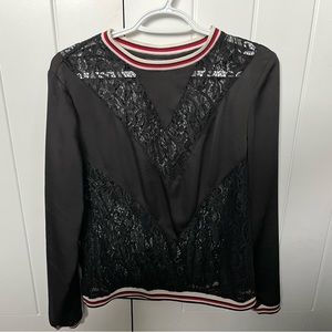 Guess like new lace & silky longsleeve XS